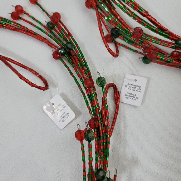 (2) Dillards Beaded Tree Garland - Red Green - Picture 6 of 10